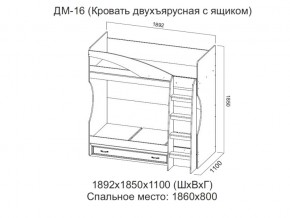 ДМ-16 Кровать двухъярусная с ящиком в Туринске - turinsk.magazin-mebel74.ru | фото