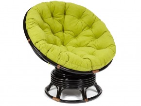 Кресло-качалка Papasan w 23/01 B с подушкой Antique brown, флок Олива в Туринске - turinsk.magazin-mebel74.ru | фото