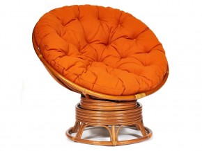 Кресло-качалка Papasan w 23/01 B с подушкой Cognac, ткань Оранжевый в Туринске - turinsk.magazin-mebel74.ru | фото