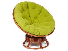 Кресло-качалка Papasan w 23/01 B с подушкой Pecan, флок Олива в Туринске - turinsk.magazin-mebel74.ru | фото